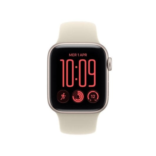 Apple Watch SE 3 GPS + Cellular 40mm Aluminium Starlight avec Bracelet Sport Sable M/L