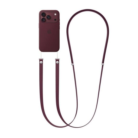 Sangle Crossbody Apple élégante en polyester recyclé bordeaux