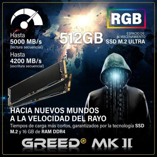 Desktop GREED Mk2 Lite AMD Ryzen 7 5700X 16GB 512GB SSD RX 9060 Windows 11 Pro