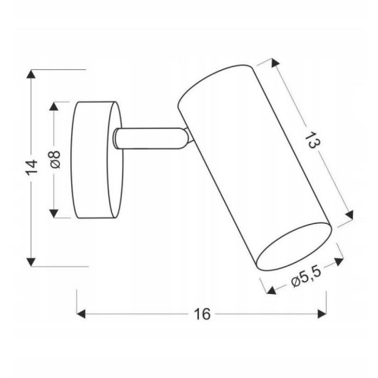 Aplique de pared Candellux Colly 1x15W GU10 negro