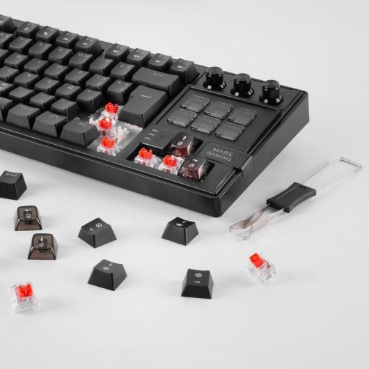 Teclado Mars Gaming MK-MASTER mecánico TKL con SmartDeck LCD y switches hot-swap francés