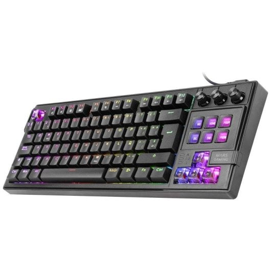 Teclado Mars Gaming MK-MASTER mecánico TKL con SmartDeck LCD y switches hot-swap francés