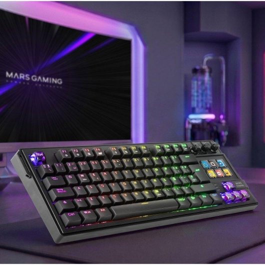 Tastatur Mars Gaming MK-MASTER TKL mechanisch SmartDeck LCD Hot-swap Portugiesisch