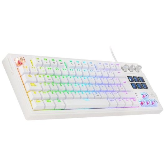 Clavier Mars Gaming MK-MASTER TKL blanc avec SmartDeck LCD et switches Hot-swap