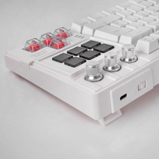 Clavier Mars Gaming MK-MASTER TKL blanc avec SmartDeck LCD et switches Hot-swap
