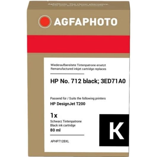 Cartucho de tinta Agfaphoto 712 XL Preto