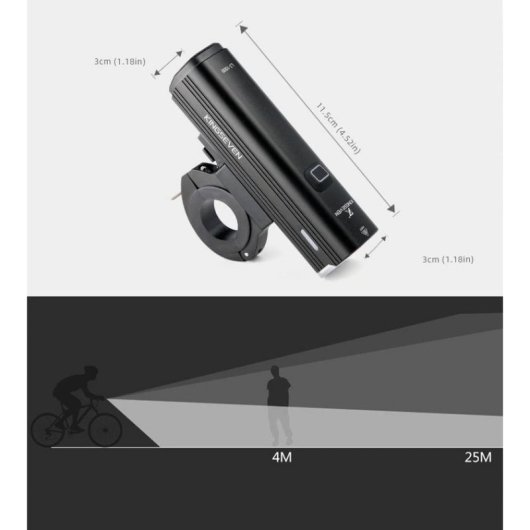 Linterna frontal KINGSEVEN L3-1000 LED 1000 lúmenes 5 modos 12h