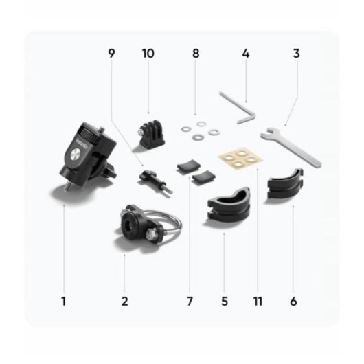 Soporte para cámara de motocicleta Insta360 U-Bolt Mount Negro
