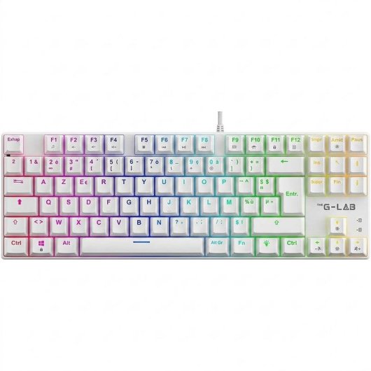 Clavier The G-Lab Keyz Mercury EX compact TKL switches rouges RGB AZERTY français