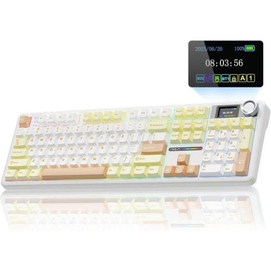 Teclado Aula F108 Pro mecánico gaming RGB hot swap inalámbrico