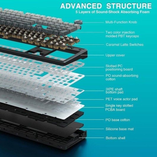 Teclado Aula F108 Pro mecánico RGB Hot Swap inalámbrico 104 teclas
