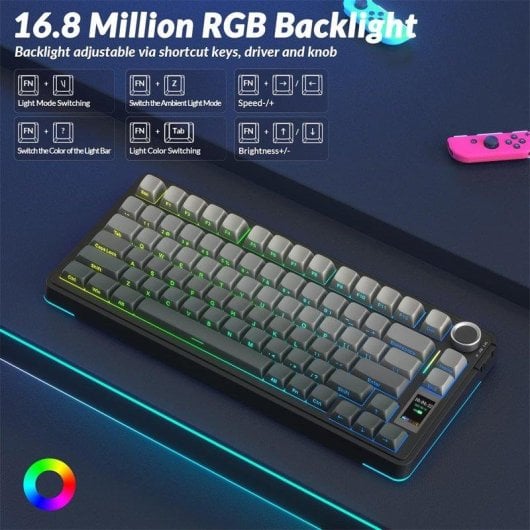 Teclado Aula F75 Pro mecánico compacto 75% Hot-swap RGB inglés USA