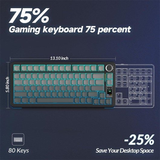Teclado Aula F75 Pro mecánico compacto 75% Hot-swap RGB inglés USA