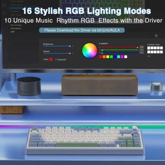 Teclado Aula F75 mecánico tri-modo compacto con RGB y layout USA