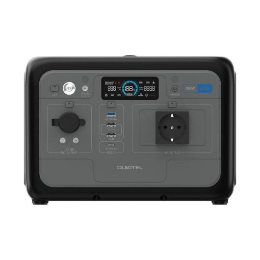 Estación de energía Oukitel P800e 512Wh 7 puertos AC, DC y USB Batería LiFePO4 Carga rápida AC+DC