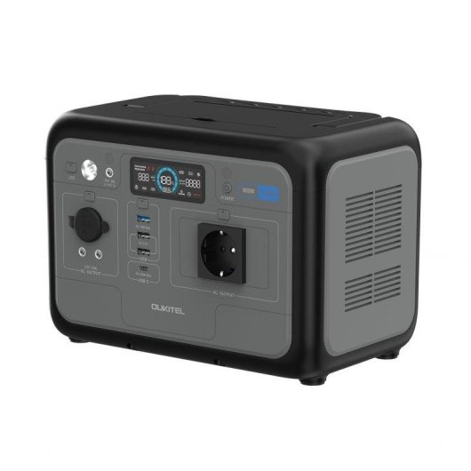 Estación de energía Oukitel P800e 512Wh 7 puertos AC, DC y USB Batería LiFePO4 Carga rápida AC+DC