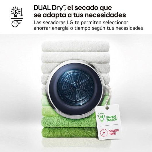 Secadora de condensación LG RHX5010TLB 10 kg Clase C con inteligencia artificial y bomba de calor