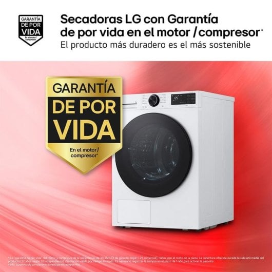 Secadora de condensación LG RHX5010TLB 10 kg Clase C con inteligencia artificial y bomba de calor