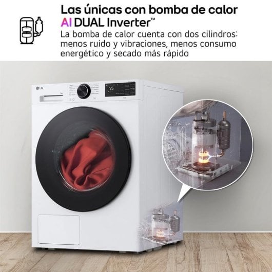 Secadora de condensación LG RHX5010TLB 10 kg Clase C con inteligencia artificial y bomba de calor
