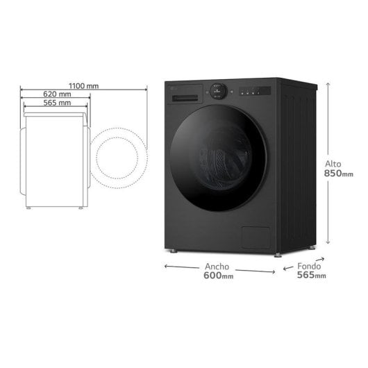 Lavasecadora LG 9 kg A W4X7016TLS con inteligencia artificial y Wi-Fi