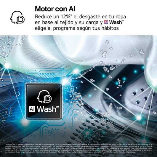 Lavasecadora LG 9 kg A W4X7016TLS con inteligencia artificial y Wi-Fi