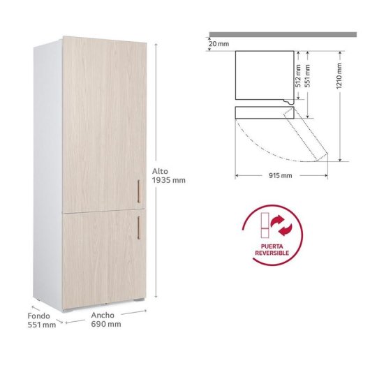 Frigorífico Combi LG CCJ7396SCHQ Total No Frost 193,5cm 385L C Blanco WiFi