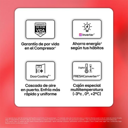 Frigorífico Combi LG CCJ7396SCHQ Total No Frost 193,5cm 385L C Blanco WiFi