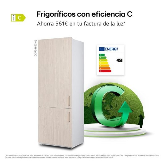 Frigorífico Combi LG CCJ7396SCHQ Total No Frost 193,5cm 385L C Blanco WiFi