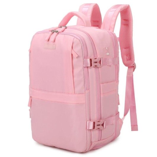 Mochila de Cabina Raykong Expandible 20L Impermeable Compatible con Portátil 14" Rosa