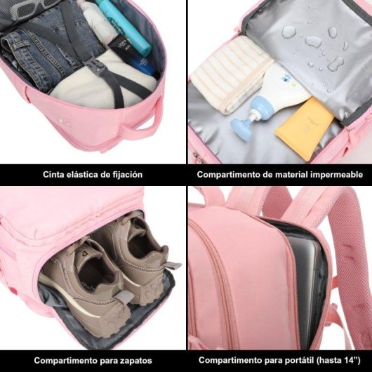 Mochila de cabina RAYKONG 1990s impermeable 40x30x20cm 24L compatible portátil 16"