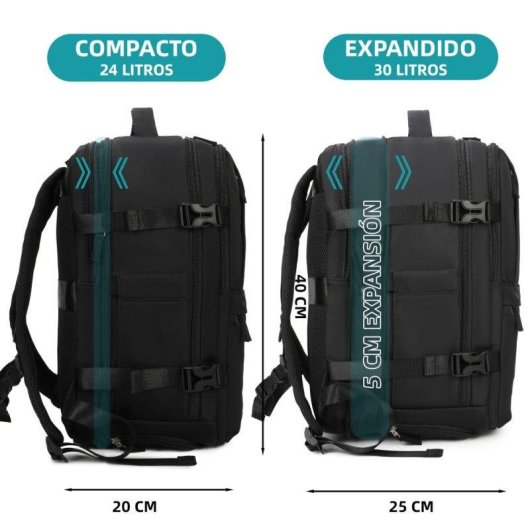 Mochila de Cabina RAYKONG 1990s Impermeable para Portátil 16" Negro