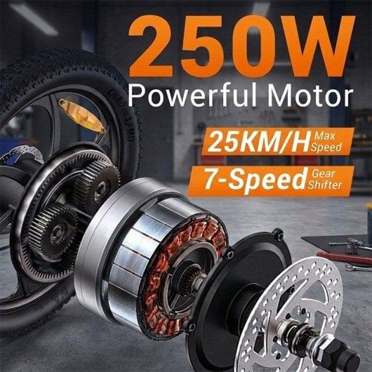 Bicicleta Eléctrica Plegable HillMiles MilePort 1 250W 20" 7 Velocidades