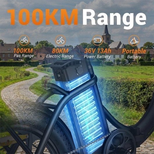 Bicicleta Eléctrica Plegable HillMiles MilePort 1 250W 20" 7 Velocidades