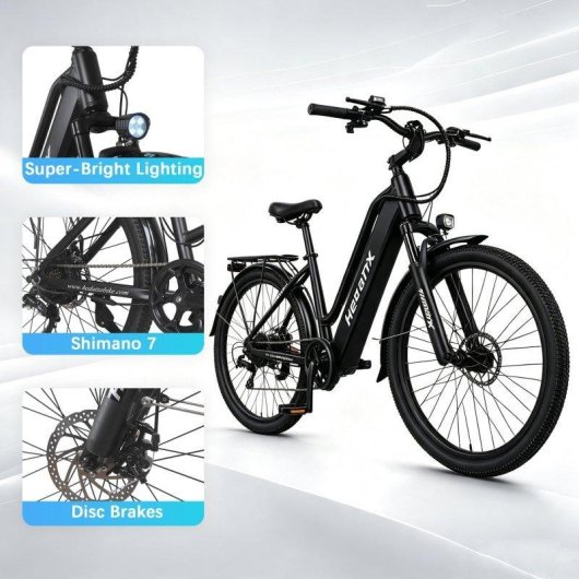 Bicicleta Eléctrica Urbana Hedatx TX2 48V 16Ah 500W Shimano 7V