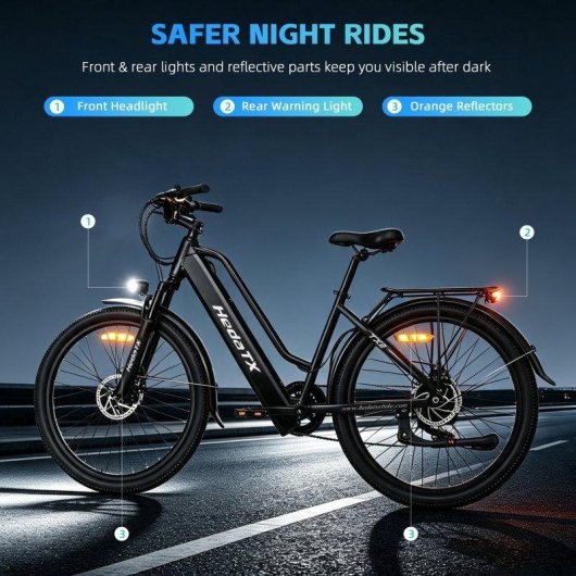 Bicicleta Eléctrica Urbana Hedatx TX2 500W 48V 16Ah 26"