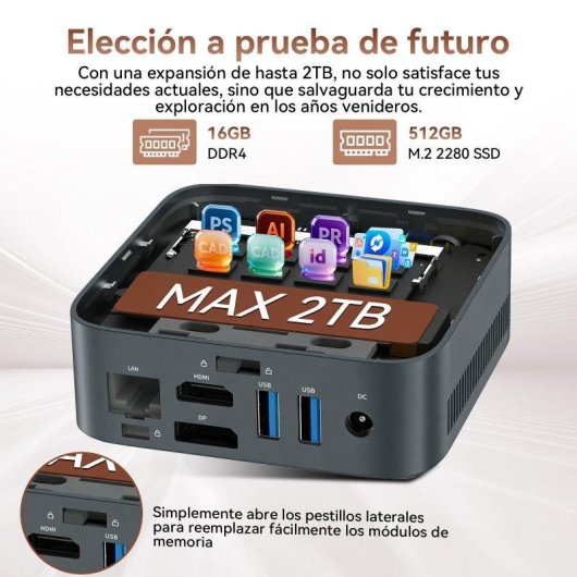 Mini PC Huidun H80 AMD Ryzen 7 3700U/16GB/512GB SSD/Radeon Vega 10/Windows 11 Pro