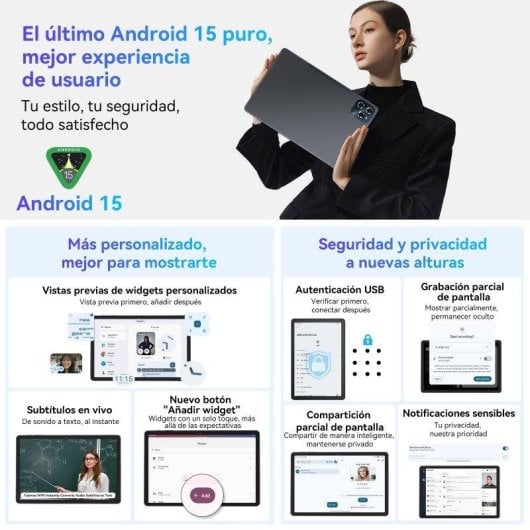 Tablet TABWEE W90 WiFi + 4G 11" Gris 24GB 256GB Pantalla FHD