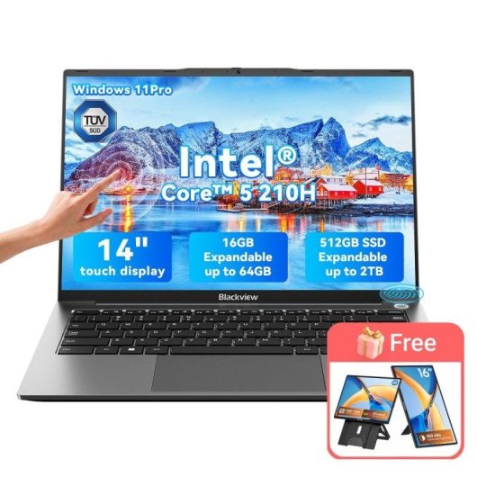 Portátil Blackview AceBook 16 14" Intel Core 5 210H 16GB Windows 11 Pro 512GB SSD ligero