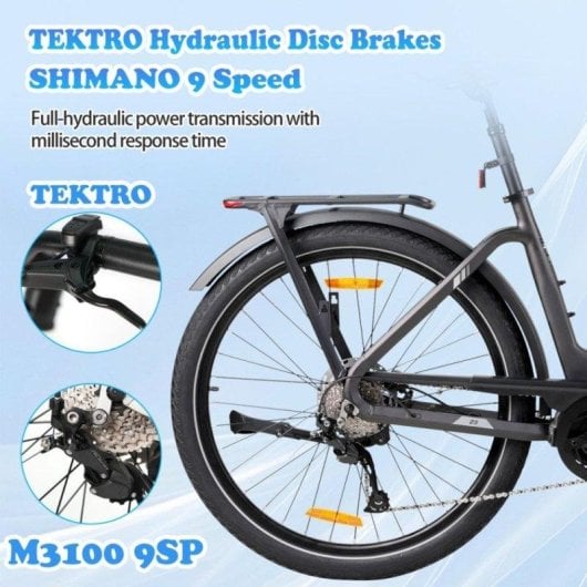 Bicicleta Eléctrica TTGO Z5 Motor Central Bafang 250W 18Ah 120km