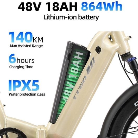 Bicicleta Eléctrica TTGO F6 Boost 250W 48V 18Ah 20" 25 km/h 120 km
