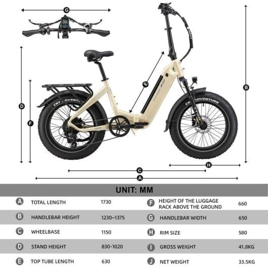 Bicicleta Eléctrica TTGO F6 Boost 250W 48V 18Ah 20" 25 km/h 120 km