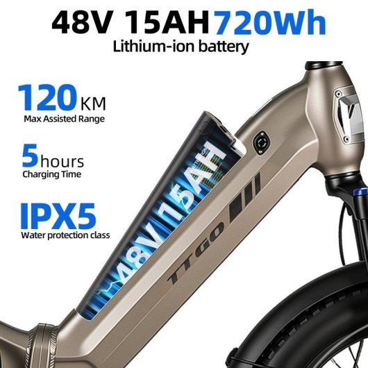 Bicicleta Eléctrica TTGO F7 250W 48V 15Ah 20"