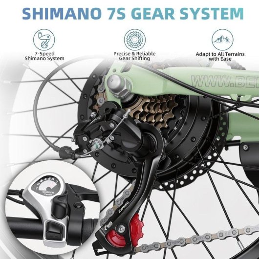 Bicicleta Eléctrica Bekup S3 Motor 250W Batería 48V 15AH 20" Verde