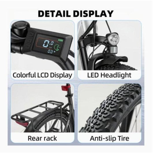 Bicicleta eléctrica Bekup V28 250 W 36 V 14,5 Ah suspensión 28"