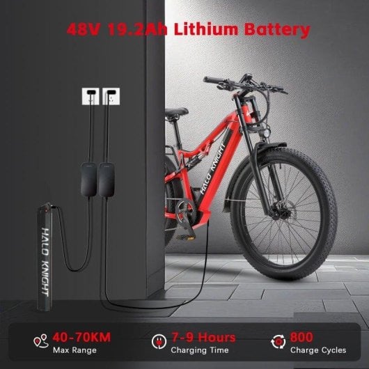 Bicicleta eléctrica Halo Knight H03 1000 W 48 V 19,2 Ah 27,5"