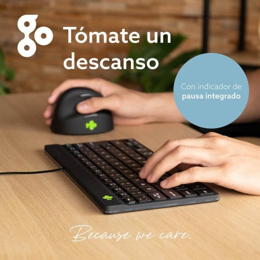 Tastatur R-Go Tools Compact Break ergonomisch kabelgebunden AZERTY (BE) schwarz