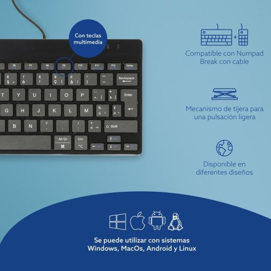 Tastatur R-Go Tools Compact Break ergonomisch kabelgebunden AZERTY (BE) schwarz