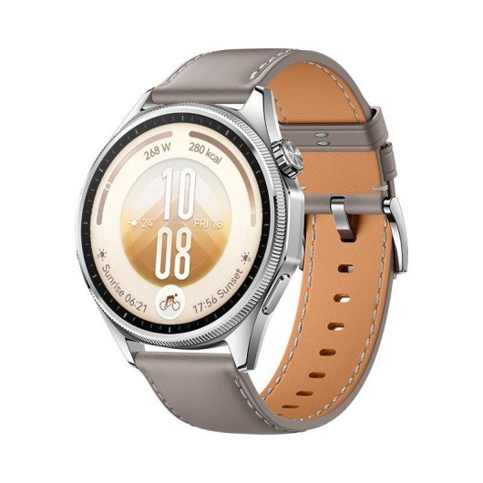 Huawei WATCH GT 7 Bluetooth NFC GPS 46mm Acero Gris Talla Única Correa de cuero Resistente al agua