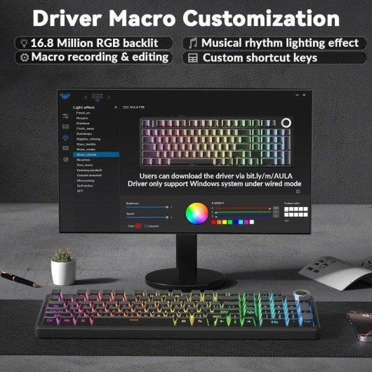 Teclado Aula F99 Pro mecánico inalámbrico RGB Hot Swap USA ANSI