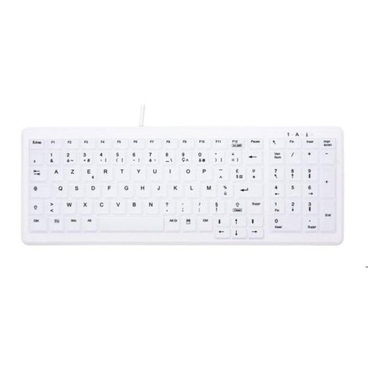 Clavier Cherry AK-C7000F-U1-W/FR blanc compact AZERTY médical filaire USB